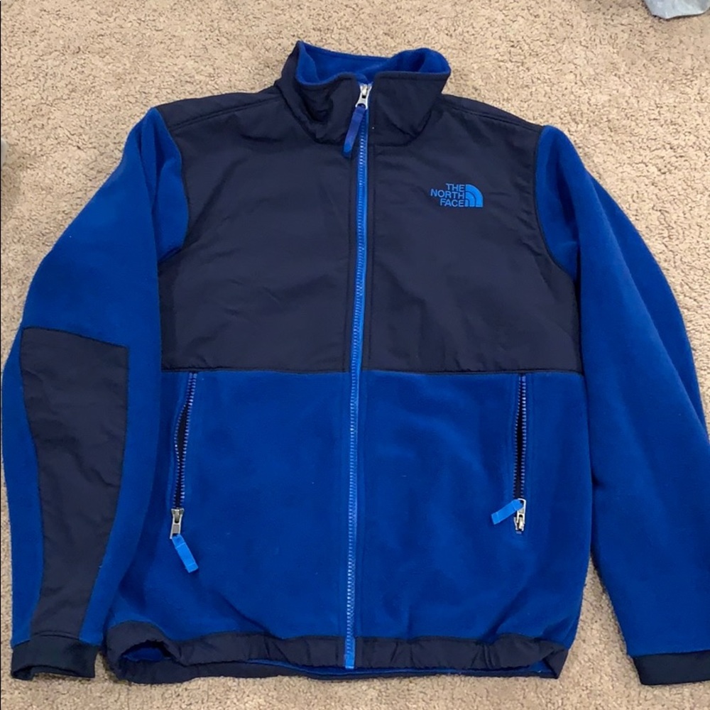 Boys black and blue North Face Jacket